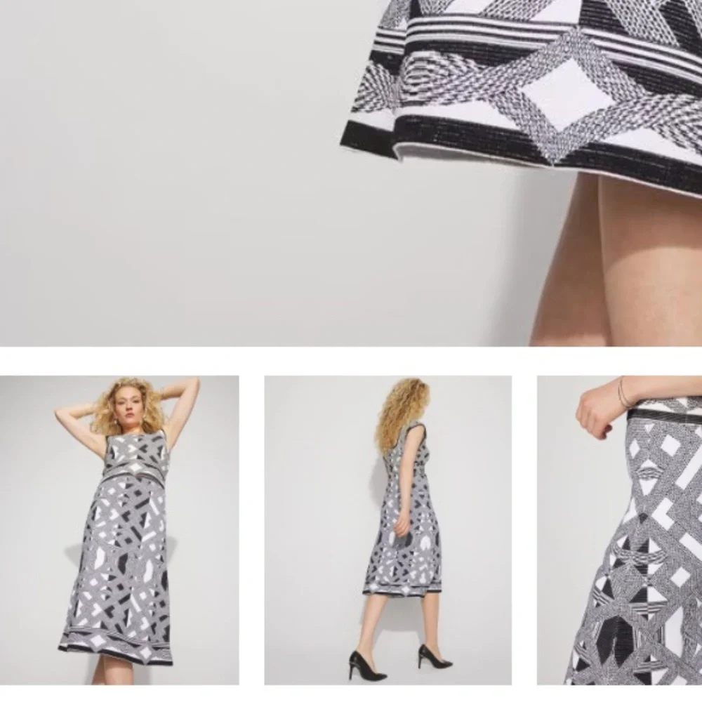 White House Black Market Monochrome Patterned Crop Top - Picture 5 of 5